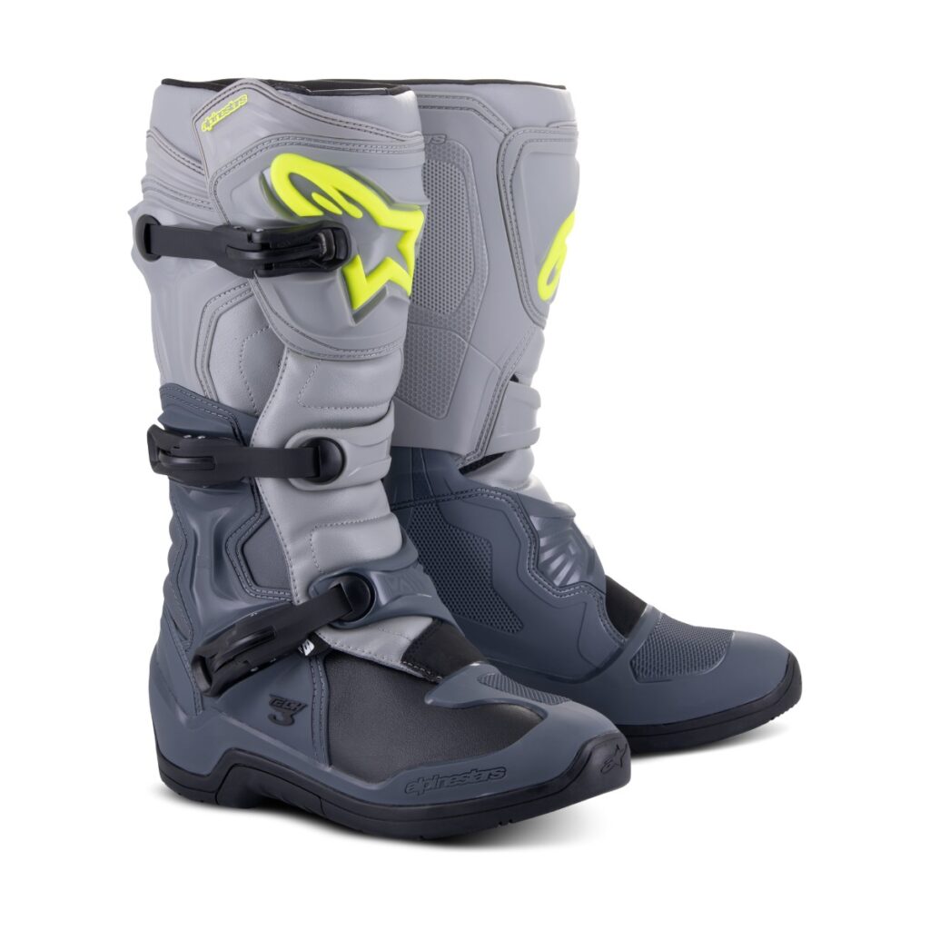 Bota Alpinestars Tech 3 Cinza-Escuro/Cinza-Claro/Preto – par