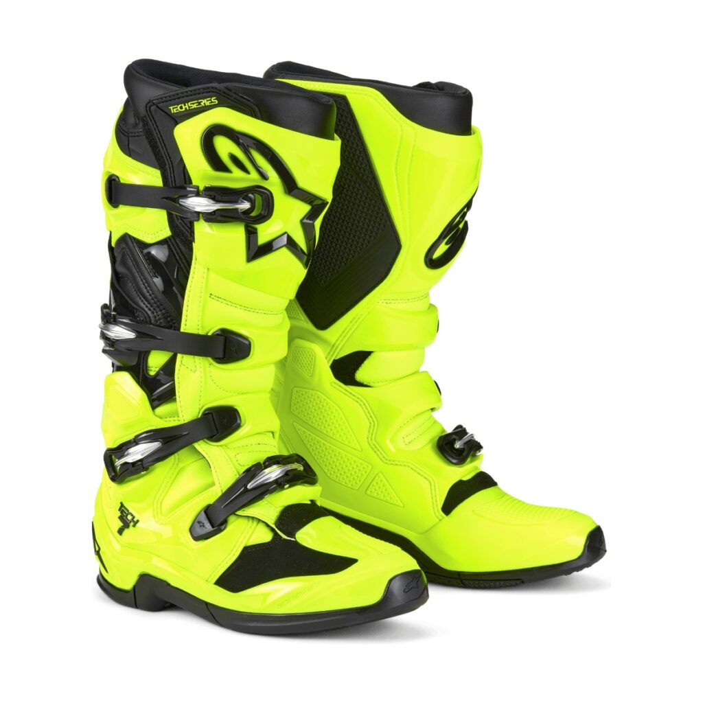 Bota Alpinestars Tech 7 Verde Flúor/Preto – par
