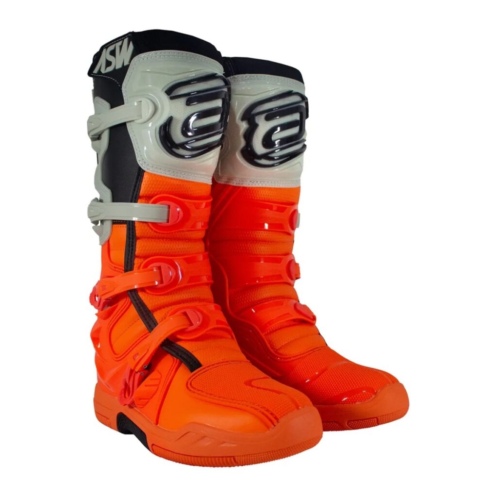 Bota ASW Elevate Laranja Flúor/Cinza – par
