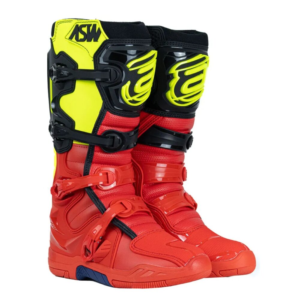 Bota ASW Elevate Vermelho/Preto/Amarelo Flúor – par