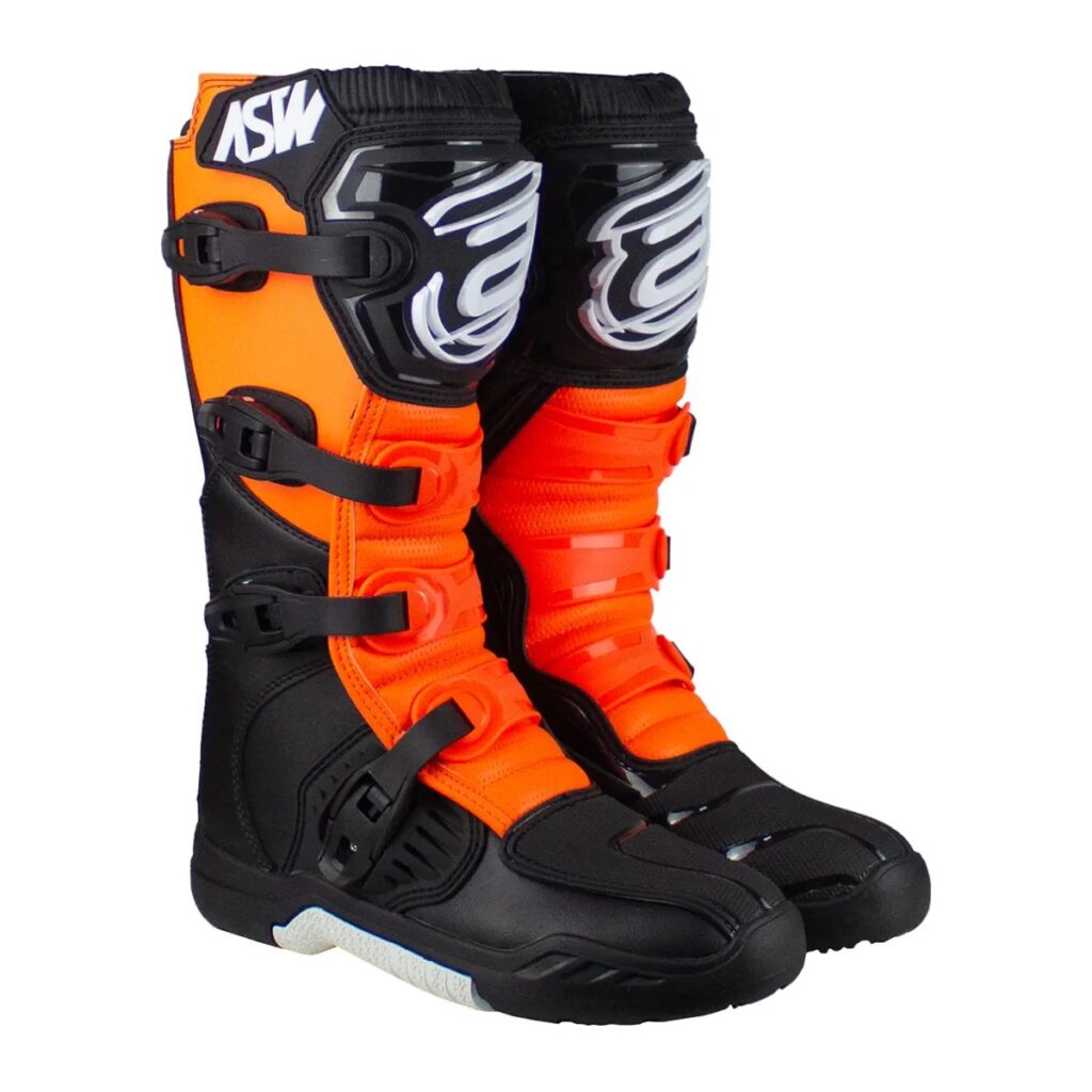 Bota ASW Image Enduro Preto/Laranja/Branco – par