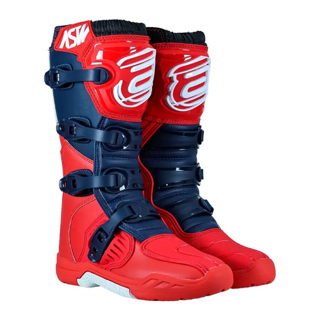 Bota ASW Image Enduro Vermelho/Azul-Marinho/Branco – par