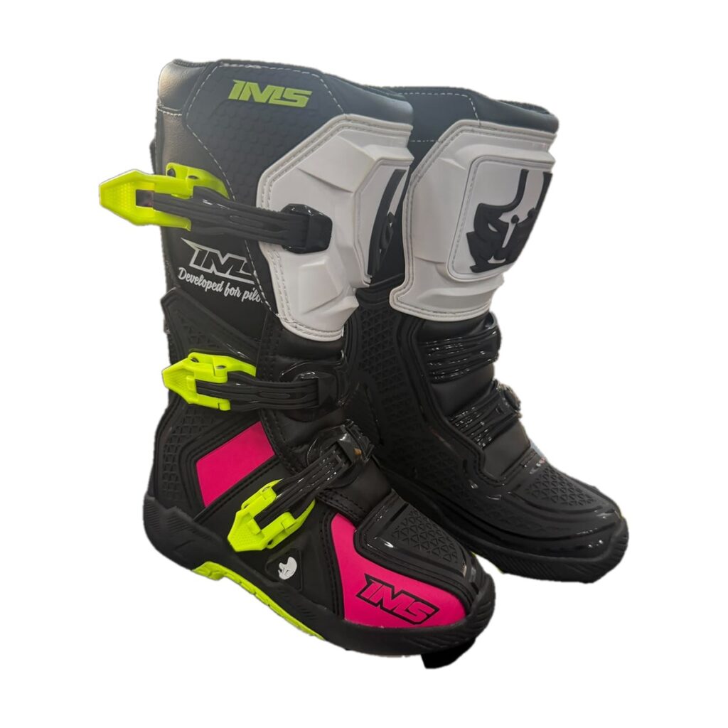 Bota IMS Robust Kids Preto/Branco/Rosa – par