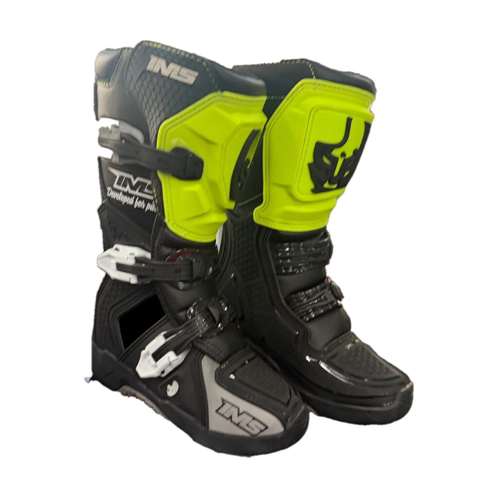 Bota IMS Robust Kids Preto/Cinza/Amarelo Flúor – par